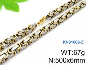 SS Gold-Plating Necklace - KN81669-Z