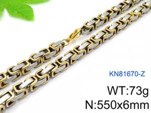 SS Gold-Plating Necklace - KN81670-Z