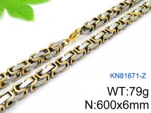 SS Gold-Plating Necklace - KN81671-Z