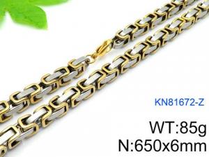 SS Gold-Plating Necklace - KN81672-Z