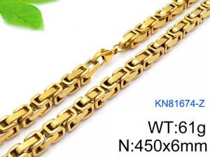 SS Gold-Plating Necklace - KN81674-Z