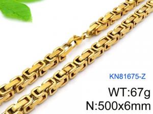 SS Gold-Plating Necklace - KN81675-Z