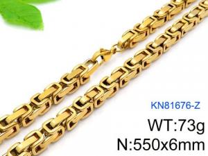 SS Gold-Plating Necklace - KN81676-Z
