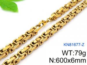 SS Gold-Plating Necklace - KN81677-Z