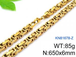 SS Gold-Plating Necklace - KN81678-Z