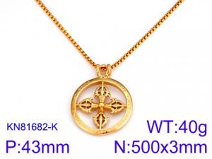 SS Gold-Plating Necklace - KN81682-K