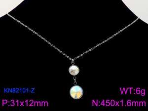 Stainless Steel Stone Necklace - KN82101-Z
