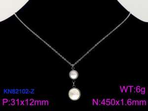 Stainless Steel Stone Necklace - KN82102-Z