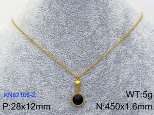 Stainless Steel Stone Necklace - KN82106-Z