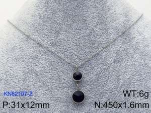 Stainless Steel Stone Necklace - KN82107-Z