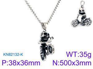 Stainless Skull Necklaces - KN82132-K