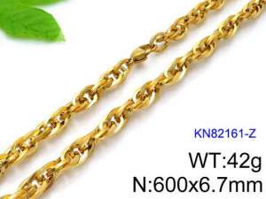 SS Gold-Plating Necklace - KN82161-Z