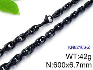 Stainless Steel Black-plating Necklace - KN82166-Z