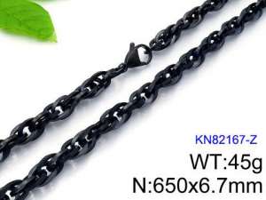 Stainless Steel Black-plating Necklace - KN82167-Z