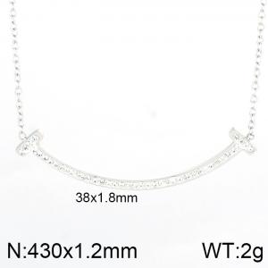 Stainless Steel Stone Necklace - KN82191-KSP