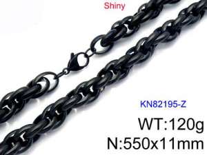 Stainless Steel Black-plating Necklace - KN82195-Z