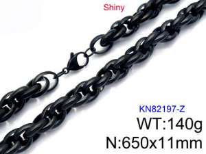 Stainless Steel Black-plating Necklace - KN82197-Z
