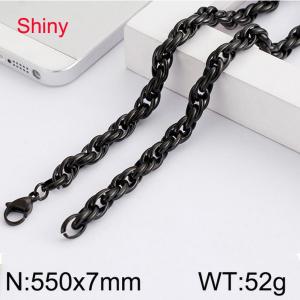 Stainless Steel Black-plating Necklace - KN82200-Z