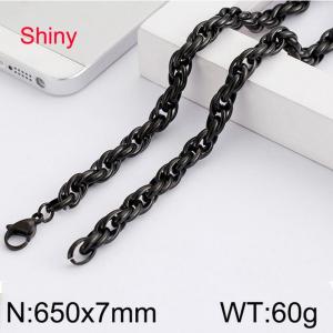 Stainless Steel Black-plating Necklace - KN82202-Z