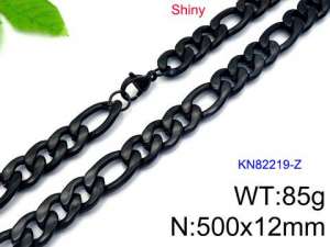 Stainless Steel Black-plating Necklace - KN82219-Z