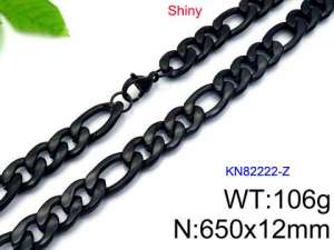 Stainless Steel Black-plating Necklace - KN82222-Z