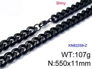 Stainless Steel Black-plating Necklace - KN82255-Z