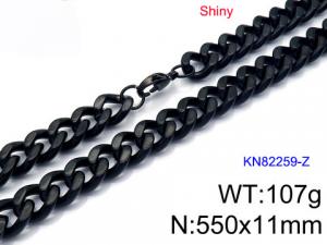 Stainless Steel Black-plating Necklace - KN82255-Z