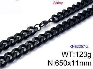 Stainless Steel Black-plating Necklace - KN82257-Z