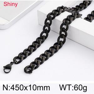 Stainless Steel Black-plating Necklace - KN82278-Z