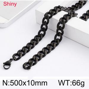 Stainless Steel Black-plating Necklace - KN82279-Z