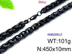 Stainless Steel Black-plating Necklace - KN82293-Z