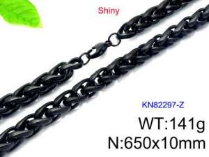 Stainless Steel Black-plating Necklace - KN82297-Z