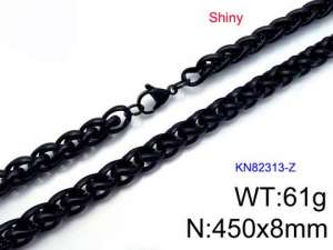 Stainless Steel Black-plating Necklace - KN82313-Z