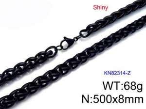Stainless Steel Black-plating Necklace - KN82314-Z