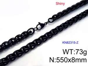 Stainless Steel Black-plating Necklace - KN82315-Z