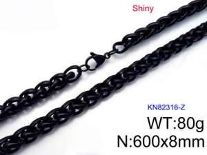 Stainless Steel Black-plating Necklace - KN82316-Z