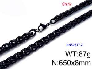Stainless Steel Black-plating Necklace - KN82317-Z