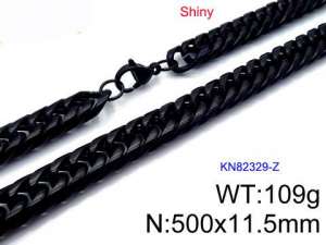 Stainless Steel Black-plating Necklace - KN82329-Z