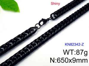 Stainless Steel Black-plating Necklace - KN82342-Z