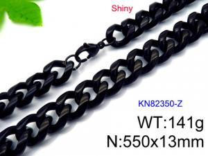 Stainless Steel Black-plating Necklace - KN82350-Z