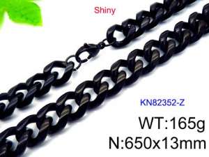 Stainless Steel Black-plating Necklace - KN82352-Z