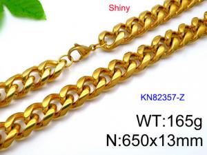 SS Gold-Plating Necklace - KN82357-Z
