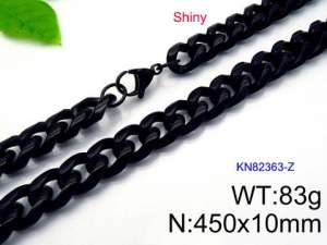 Stainless Steel Black-plating Necklace - KN82363-Z