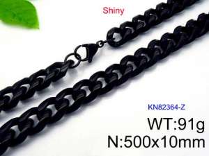 Stainless Steel Black-plating Necklace - KN82364-Z