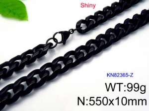 Stainless Steel Black-plating Necklace - KN82365-Z