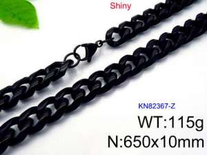 Stainless Steel Black-plating Necklace - KN82367-Z