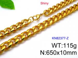 SS Gold-Plating Necklace - KN82377-Z