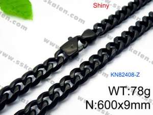 Stainless Steel Black-plating Necklace - KN82408-Z