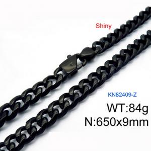 Stainless Steel Black-plating Necklace - KN82409-Z