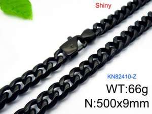 Stainless Steel Black-plating Necklace - KN82410-Z